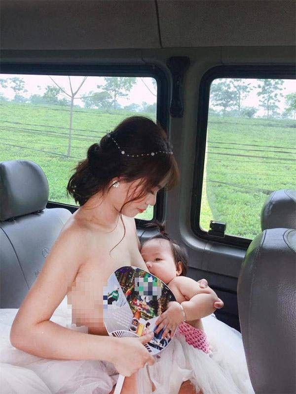 Làm Cô Dâu Xinh Đẹp Mẹ Bỉm Vẫn Không Quên Chăm Con, Cho Con Bú Trên Quãng  Đường 200Km