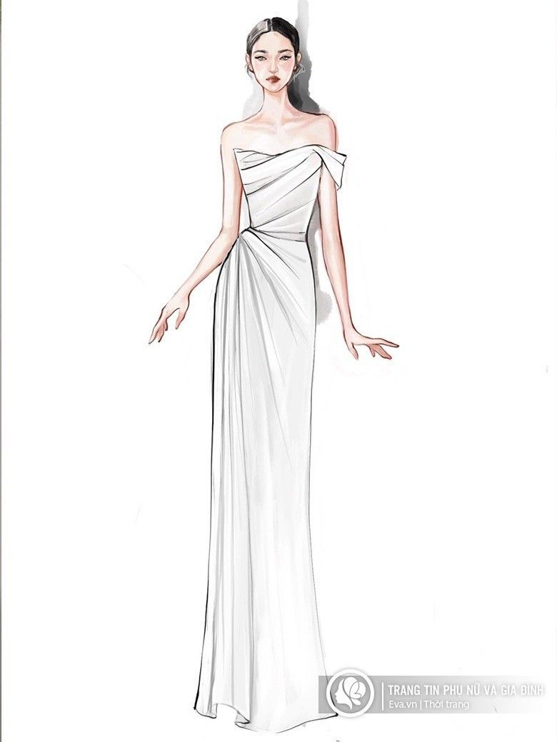 Xem ngay mẫu vẽ váy cưới đơn giản và phong cách