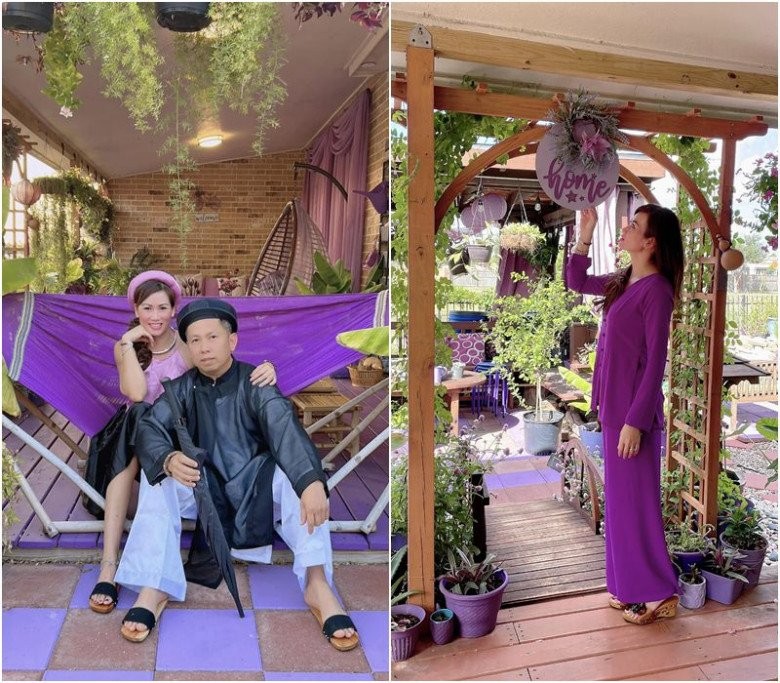 Mẹ Việt phủ nhà vườn 1.000m2 ngập màu tím mộng mơ, ở Mỹ mà tưởng miền Tây sông nước Việt