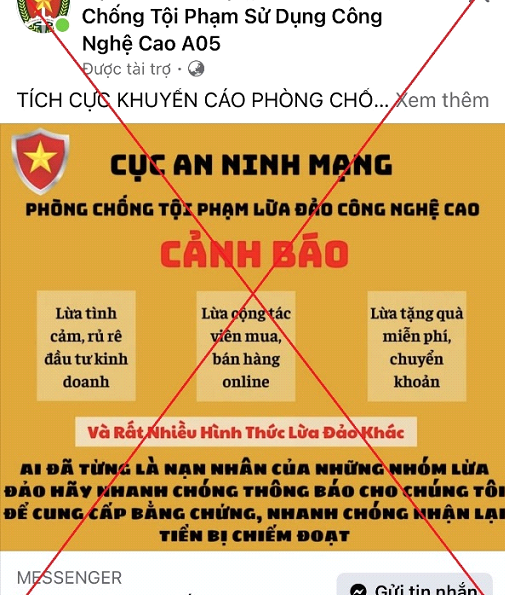 Cảnh giác thủ đoạn giả danh Cục An ninh mạng hỗ trợ lấy lại tiền lừa đảo