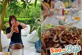 Vợ Mạnh Trường chiêu đãi cả nhà Đan Lê ở biệt thự đẹp trên núi: Toàn món thơm nức đến nỗi "bụng căng tròn"