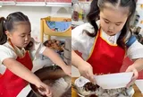Bé gái tiểu học xinh xắn ngày ngày nấu cơm cho mẹ đang có bầu, nhìn thực đơn ai cũng tấm tắc