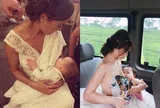 Khoảnh khắc cô dâu Việt xinh đẹp cho con bú khiến dân mạng nức nở "Bố đứa trẻ là người hạnh phúc nhất!"
