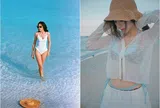 Ngọc Huyền - cháu dâu NSƯT Chí Trung diện đồ mong manh ở biển, được cưng chiều khi làm dâu nhà giàu