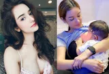 Mẹ bỉm xinh đẹp, dáng nõn nà cho con ăn khiến dân tình nức nở "Bố đứa trẻ thật hạnh phúc!"