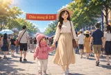 Trong bức hình, mẹ trẻ xinh đã mắc một sai lầm khi đưa con gái đi chơi dịp Lễ 2/9, ai tinh ý mới nhìn ra
