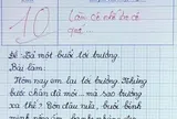 Bài văn tả một buổi sáng đến trường của học sinh đạt điểm 10 tuyệt đối, lời phê của cô giáo gây xúc động