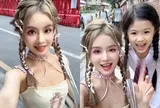 Mẹ hotgirl mặc váy 2 dây đưa con gái đi học khiến ai cũng nhìn vì trẻ đẹp như học sinh, biết tuổi thật mới giật mình