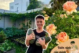 Bố đảm chi 2 tỷ làm vườn, sân thượng 80m2 rau trái quanh năm, vườn hồng dưới đất ngập sắc hương