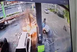 Khoảnh khắc xe ô tô "hóa cầu lửa" tại trạm xăng sau cú lùi định mệnh của cụ ông 72 tuổi