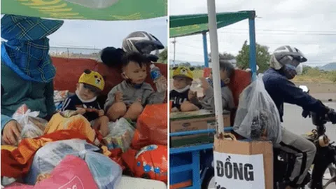 Clip: Người đàn ông chở cả gia đình trên chiếc xe ba gác vượt gần 2000km từ TP.HCM về Thái Bình