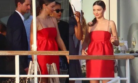 Đã có 3 con, Miranda Kerr vẫn muốn đẻ tiếp, lộ vòng 2 lùm lùm, liên tục lấy tay che bụng