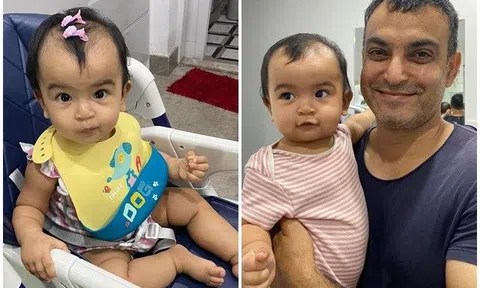 Con gái Võ Hạ Trâm giống bố Ấn Độ vầng trán rộng, tóc lưa thưa, mẹ vẫn quyết làm đẹp