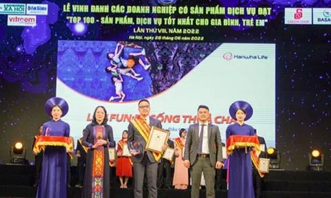 Sản phẩm của Hanwha Life Việt Nam nằm trong “Top 100 sản phẩm – dịch vụ tốt nhất cho gia đình và trẻ em” năm 2022