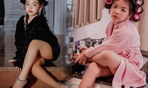 Con gái cành vàng lá ngọc của đại gia Minh Nhựa 6 tuổi đi cao gót sành điệu, chuyên nghiệp như mẫu nhí