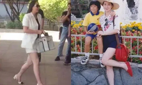 Bà xã Thành Long U70 diện quần short, cặp chân thon dài, trắng muốt dưới ống kính người qua đường