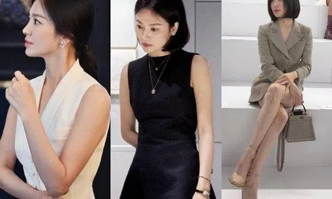 Diện "cây trắng", Song Hye Kyo xinh hết nấc, về nước kín mít vì bị chê gầy gò do giảm cân