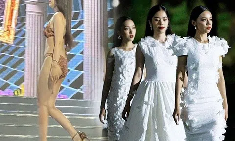 Không còn lộ bụng mỡ, Nam Em nay đứng giữa dàn thí sinh Hoa hậu mi nhon thấy rõ