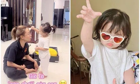 Sao Việt 24h: Con gái Ông Cao Thắng còn bé đã đam mê trang điểm, đeo kính vào "ngầu" như "chị đại"