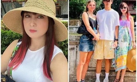 "Nữ hoàng ảnh lịch" Hiền Mai 37 tuổi mới có con đầu lòng, giờ U60 trẻ đẹp ngang bạn gái Tây của con
