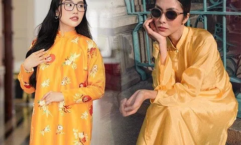Phương Mỹ Chi mặc áo dài đi chợ, so với đàn chị Tăng Thanh Hà long lanh không thua kém