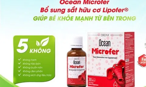 Ocean Microfer - Hỗ trợ bổ sung sắt hữu cơ Lipofer® cho trẻ thiếu máu thiếu sắt