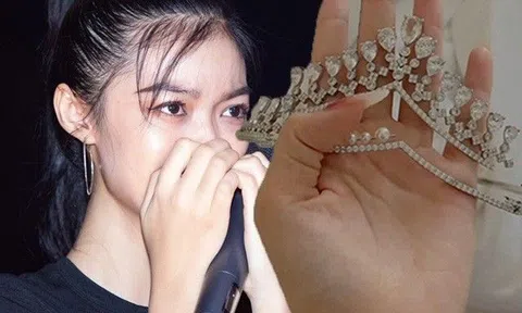 Vừa hết nhiệm kỳ, vương miện Tiara của á hậu xứ Quảng gãy gập, kim cương rớt tứ tung