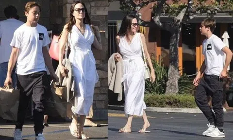 14 tuổi, con trai út của Angelina đã "trổ giò" cao lớn ra dáng đàn ông, chất hơn các anh trai