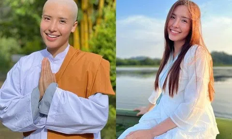 Á hậu Khánh Phương cạo đầu đi tu, bố mẹ ruột khóc lóc, không ủng hộ con