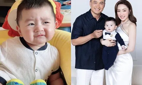 Con trai Chi Bảo 7 tháng tuổi đã "có cơ bắp", hay làm mặt thái độ, biết nhõng nhẽo gọi "mẹ ơi"