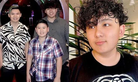 Vợ cũ Bằng Kiều khoe con trai có mái tóc "bom nguyên tử", 16 tuổi mặc áo size XL của đàn ông Mỹ