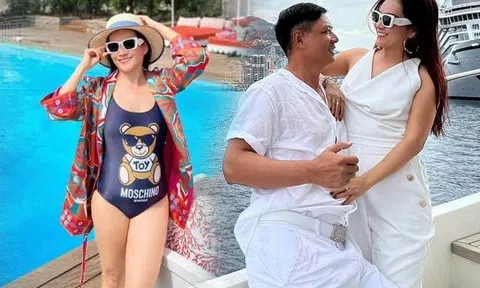 U50, bà xã Bình Minh vẫn có BST đồ tắm khoe nhan sắc tươi tắn trong mỗi khung hình