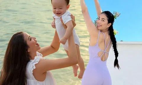 Chán golf, Phạm Hương chơi môn lộn ngược để giữ dáng, gái 2 con trông mòn con mắt