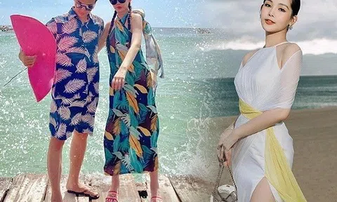 Đi du lịch cùng hôn phu thiếu gia, Lê Âu Ngân Anh vẫn "dát" hàng hiệu sang chảnh