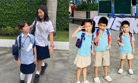 Lưu Hương Giang triết lý khi đăng ảnh 2 con đi khai giảng, Hải Băng nói về "cái giá của đẻ nhiều"