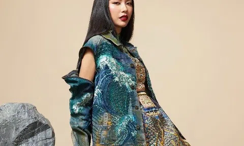 Á hậu Thuý Vân ấn tượng trong trang phục tái chế sẽ trình diễn ở New York Fashion Week