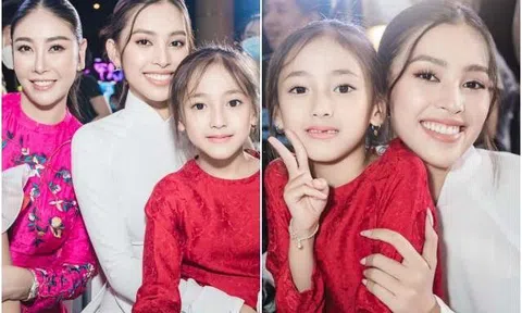 Con gái “Hoa hậu tương lai” của Hà Kiều Anh đọ sắc cùng Hoa hậu Tiểu Vy, xinh bất phân thắng bại