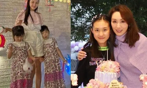 Mẹ từng thi hoa hậu, con gái 12 tuổi đã cao 1m6, diện mạo giống hệt bố