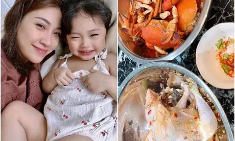 Pha Lê nấu ăn cho con gái bằng suất ăn của cả huyện, con 22 tháng gần 14kg