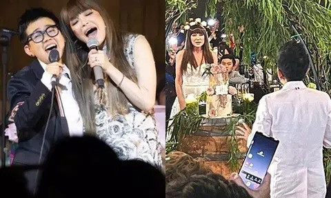 Lộ ảnh đám cưới Phương Uyên - Thanh Hà: Tổ chức ở phòng trà với 20 bàn, "chú rể" diện đồ nhăn nhúm