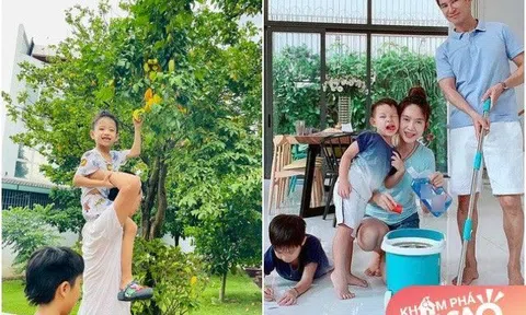 2 gia đình đông con bậc nhất showbiz Việt: Đều mua biệt thự rộng, thích trồng cây trái