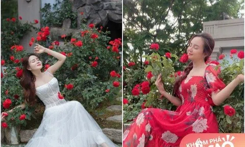 Vy Oanh khoe vườn hồng trong biệt thự rộng lớn, nhìn đã thấy toát ra mùi tiền