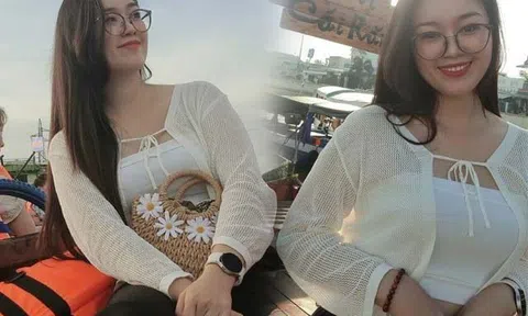 Em gái Lê Phương mặc áo lưới xuyên thấu vẫn đẹp dịu dàng đúng mực một MC