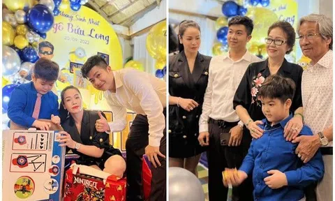 Nhật Kim Anh và chồng cũ Bửu Lộc cùng tổ chức sinh nhật cho con trai, gọi nhau 1 tiếng "gia đình" hạnh phúc
