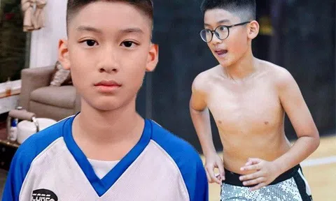 Soái ca 11 tuổi nhà Lệ Quyên có bạn gái Tây, mê gym như mẹ, cua tóc "lính thủy đánh bộ" chất chơi