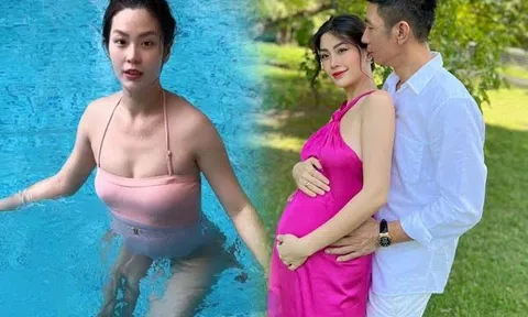 Nàng hậu đẹp nức tiếng Vĩnh Long bụng bầu tròn vo vẫn diện bikini, khoe dáng hết sức gợi cảm