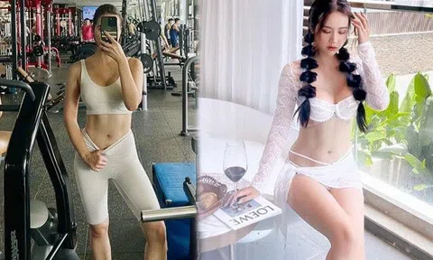 "Bạn gái" Đình Tú khoe ảnh phòng gym, kéo nhẹ cạp quần để lộ bộ phận gái một con khao khát