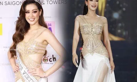 Mặc lại váy cũ của Hoa hậu Khánh Vân, Tân Hoa hậu Đoàn Thiên Ân như được "truyền may mắn"
