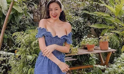 Bà Tưng Huyền Anh hóa cô thôn nữ, mặc trễ nải khoe bờ vai trắng nõn nà