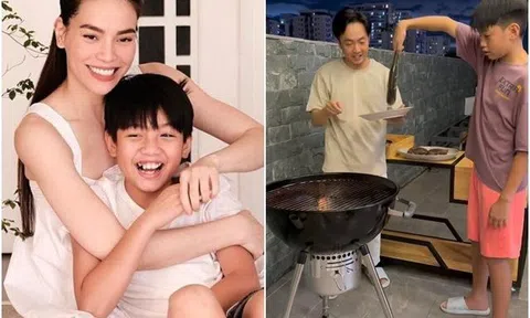 Cường Đôla dự đoán con trai Hồ Ngọc Hà tương lai chiều bạn gái, giờ đã cao hơn bố